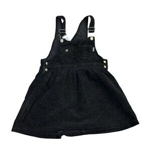 VTG Jeanswear Squeeze Jeans Girls Cotton Corduroy Square Neck Dress Black Sz. 6X